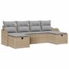 vidaXL Tuin Sofa Set met kussen met opslag 6 pcs Beige poly rattan