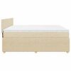 vidaXL Boxspring met matras stof cr&egrave;mekleurig 200x200 cm