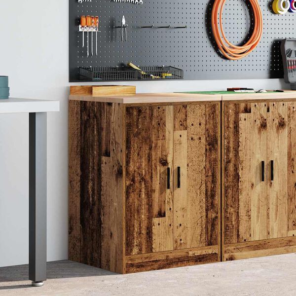 vidaXL Garagekast 60x51x85 cm massief grenenhout oud hout