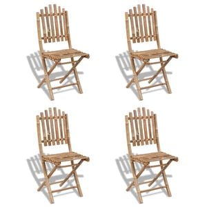 vidaXL Tuinstoelen inklapbaar 4 st bamboe