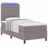 vidaXL Boxspring bed met matras met LED Taupe 90 x 200 cm Stof