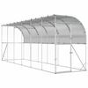 vidaXL Kippenhok Tegen de Muur zilver 600 x 150 x 215 cm