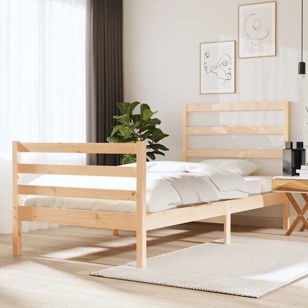 vidaXL Bedframe massief grenenhout 90x190 cm