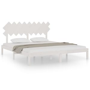 vidaXL Bedframe massief hout wit 180x200 cm