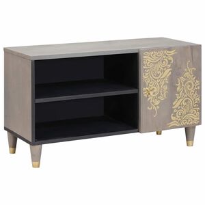 vidaXL TV-kast Grijs 80 x 33 x 46 cm Massief Mango Hout