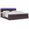 vidaXL Ottoman bed met matrassen en LED's 200x200cm stof donkerbruin