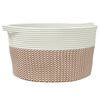 vidaXL Opbergmand &Oslash; 40x25 cm katoen bruin en wit