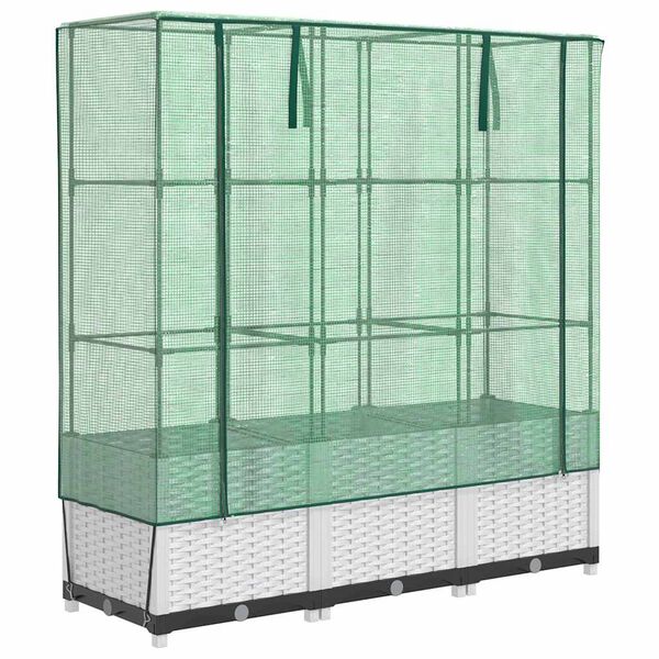 vidaXL Plantenbak verhoogd met kashoes 120x40x138 cm rattanlook
