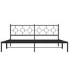 vidaXL Bedframe met hoofdbord metaal zwart 193x203 cm