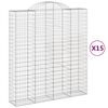 vidaXL Schanskorven 15 st gewelfd 200x50x220/240 cm ijzer