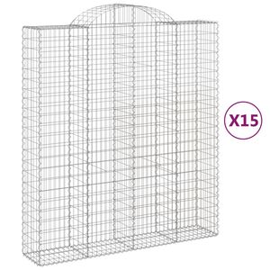 vidaXL Schanskorven 15 st gewelfd 200x50x220/240 cm ijzer