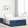 vidaXL Bedframe met matras met matras 2 pcs Blauw Stof