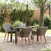 vidaXL Tuin eettafelset met kussen 5 pcs Grijs poly rattan
