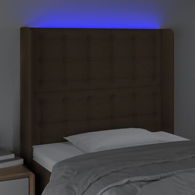 vidaXL Hoofdbord LED 83x16x118/128 cm stof donkerbruin