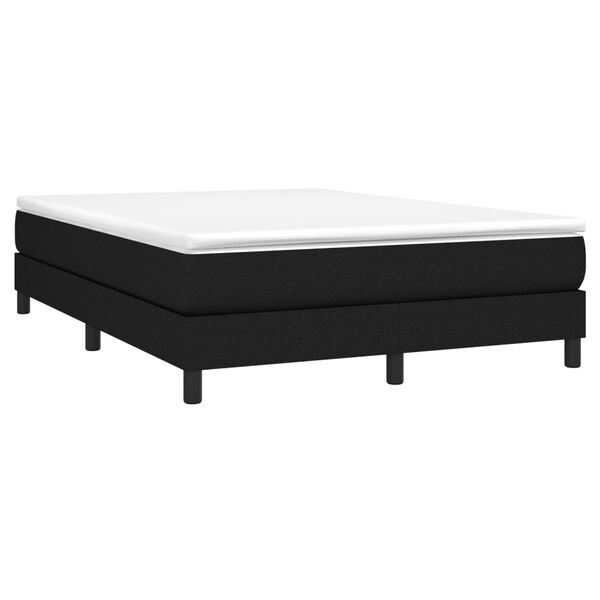 vidaXL Boxspring bed stof zwart 140x190 cm