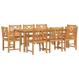 vidaXL Tuin eettafelset 9 pcs Bruin Massief Acaciahout