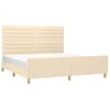 vidaXL Bedframe zonder matras stof cr&egrave;mekleurig 180x200 cm