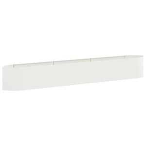 vidaXL Verhoogd Tuinbed Wit 300 x 40 x 40 cm Staal