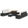 vidaXL Tuinbankenset 9 st Zwart poly rattan