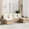vidaXL Tuin Sofa Set met kussen 6 pcs Beige Poly Rattan