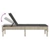 vidaXL Ligstoel met kussen lichtgrijs 55x200x44cm polyrotan