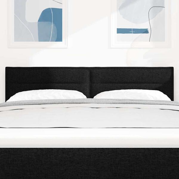 vidaXL Hoofdbord met hoofdeinde Zwart 144 cm Nep Leer