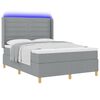 vidaXL Boxspring bed met matras Lichtgrijs 140 x 200 cm Stof