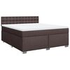 vidaXL Boxspring met matras stof donkerbruin 180x200 cm