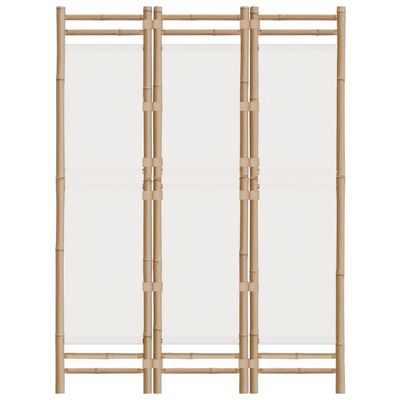 vidaXL Kamerscherm 3-panelen inklapbaar 120 cm bamboe en canvas
