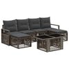 vidaXL Tuinbankenset 7 st Grijs en Donkergrijs poly rattan