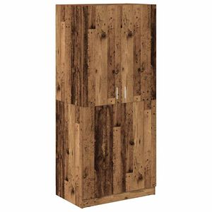 vidaXL Kledingkast 80x52x180 cm bewerkt hout oud houtkleurig
