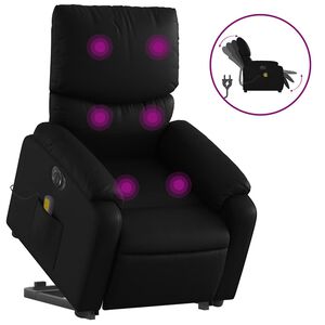 vidaXL Sta-op-massagestoel elektrisch kunstleer zwart