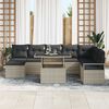 vidaXL Tuin Sofa Set met opslag 9 pcs Lichtgrijs Poly riet