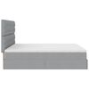 vidaXL Ottoman bed met matrassen 200x200cm stof lichtgrijs