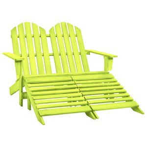 vidaXL Tuinstoel 2-zits Adirondack met voetenbank vurenhout groen
