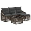 vidaXL Tuinbankenset Verstelbaar 5 pcs Grijs poly rattan