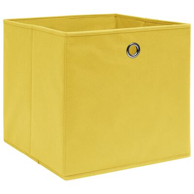 vidaXL Opbergboxen 4 st 32x32x32 cm stof geel