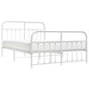vidaXL Bedframe met hoofd- en voeteneinde metaal wit 140x200 cm