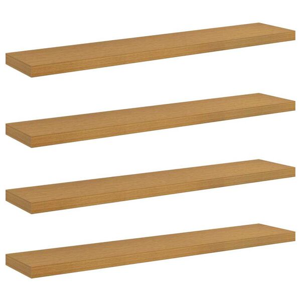 vidaXL Wandplank met opslag 4 pcs Beige 120 x 23,5 x 4 cm Bewerkt hout