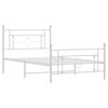 vidaXL Bedframe met hoofd- en voeteneinde metaal wit 107x203 cm