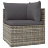 vidaXL 4-delige Loungeset met kussens poly rattan grijs
