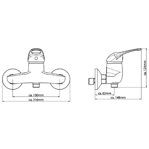 SCH&Uuml;TTE Douchemengkraan CALVINO chroomkleurig