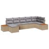 vidaXL Tuinbankenset 7 st Beige Poly riet