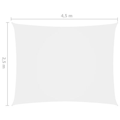 vidaXL Zonnescherm rechthoekig 2,5x4,5 m oxford stof wit