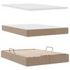 vidaXL Opbergbed met LED met matras Cappuccino 140 x 200 cm Nep Leer
