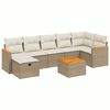 vidaXL 8-delige Loungeset met kussens poly rattan beige