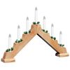 vidaXL Kerst Kaars Brug Bruin 39.5 x 5 x 29 cm Massief grenenhout