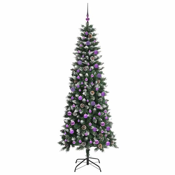 vidaXL Kunstkerstboom met 300 LED Groen 210 cm PVC en Plastic en Staal