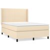 vidaXL Boxspring met matras stof cr&egrave;mekleurig 140x190 cm