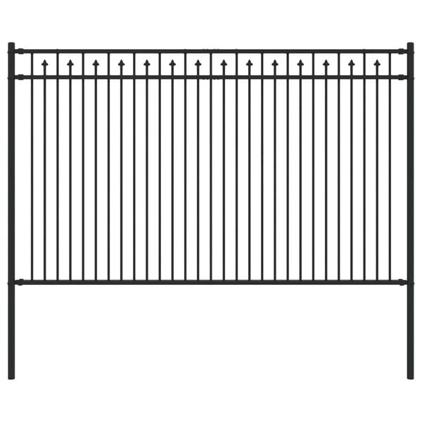 vidaXL Spike Hek Zwart 200 x 166 cm Gepoedercoat staal